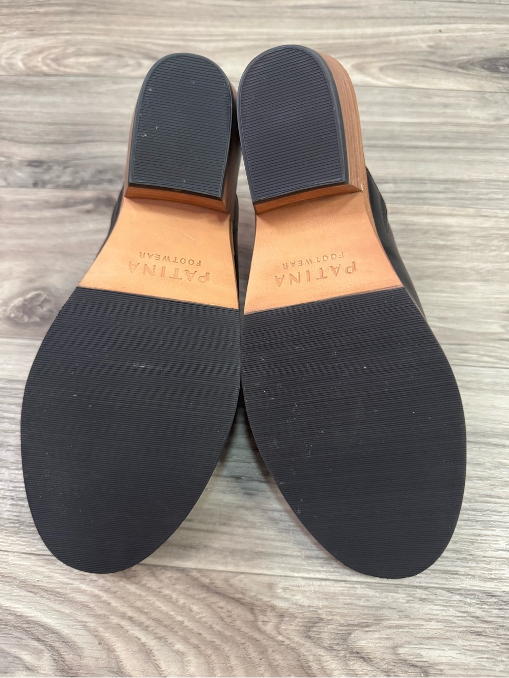 Patina Portland Leather Footwear Leather Black Mule Slides Size 9.5 - Picture 6 of 6